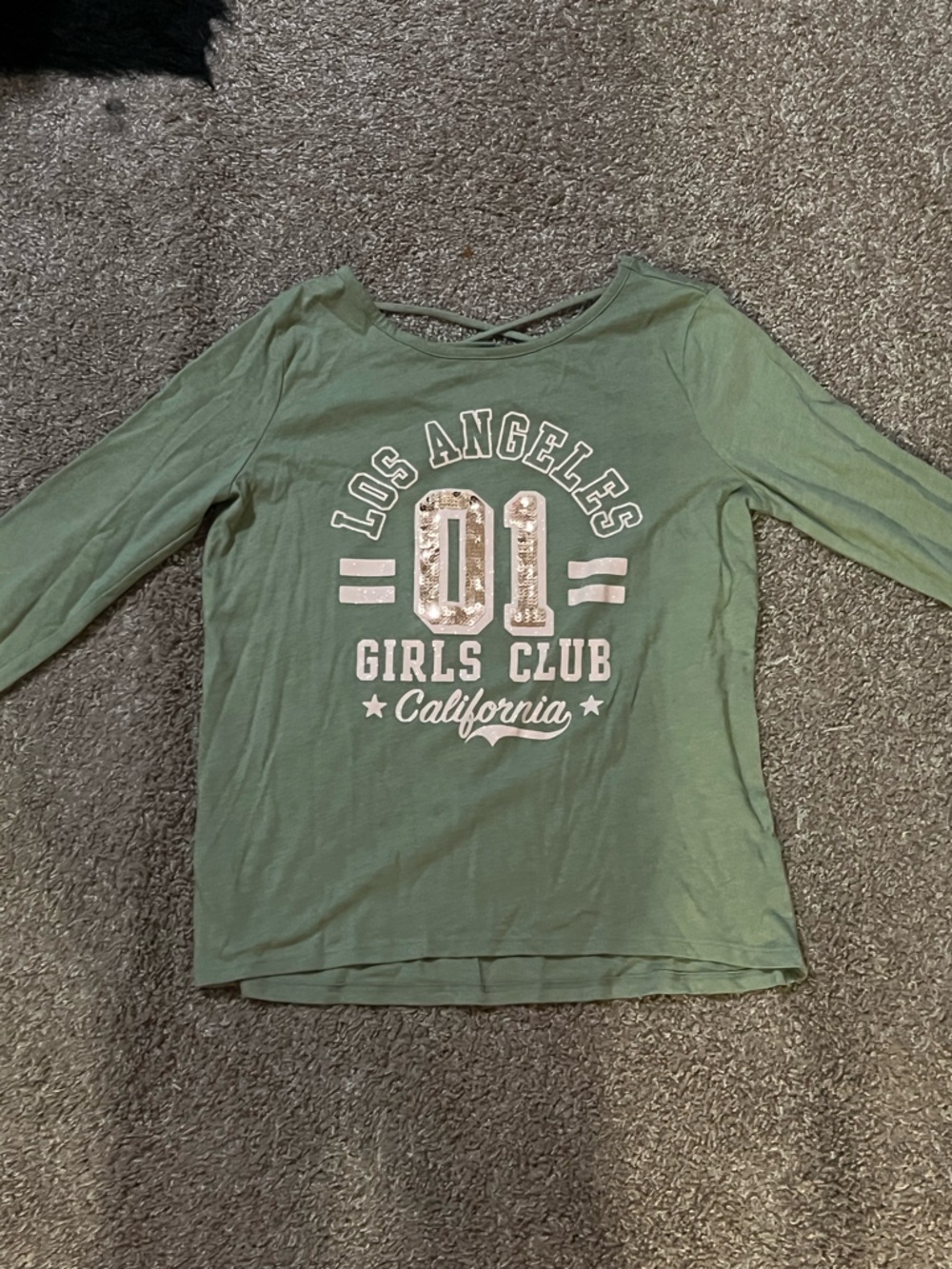 Los Angeles Girls Club Graphic Tee in Olive Green